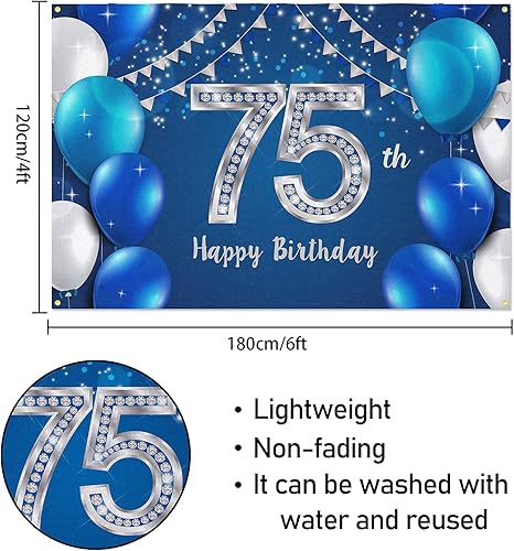 Vista 97 de HAMIGAR Fondo de pancarta de feliz cumpleaños 60 de 60 x 4 pies, decoraciones de cumpleaños de 60 años, suministros de fiesta para mujeres