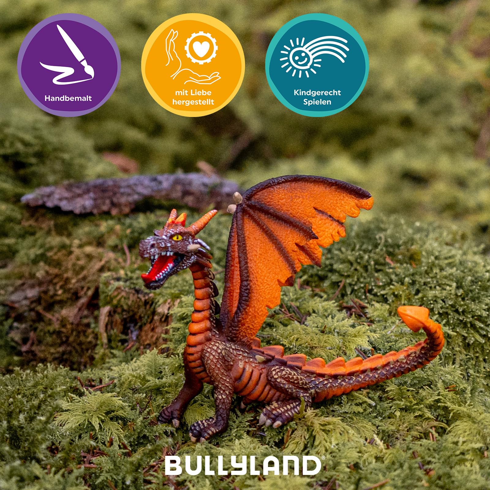 Bullyland Smok siedzący pomarańczowa figurka