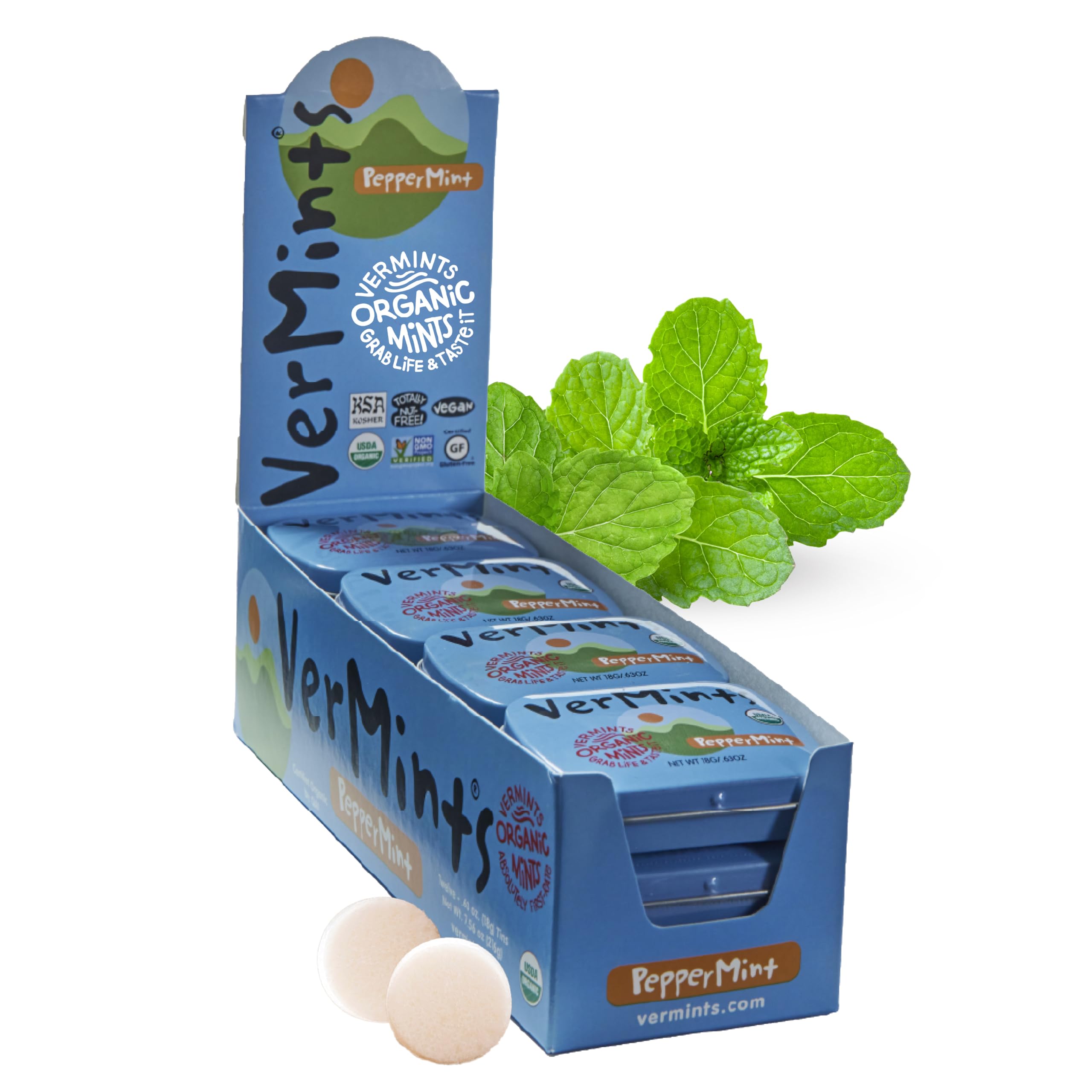 Amazon.com : VerMints Organic Breath Mints PepperMint Candy Mints