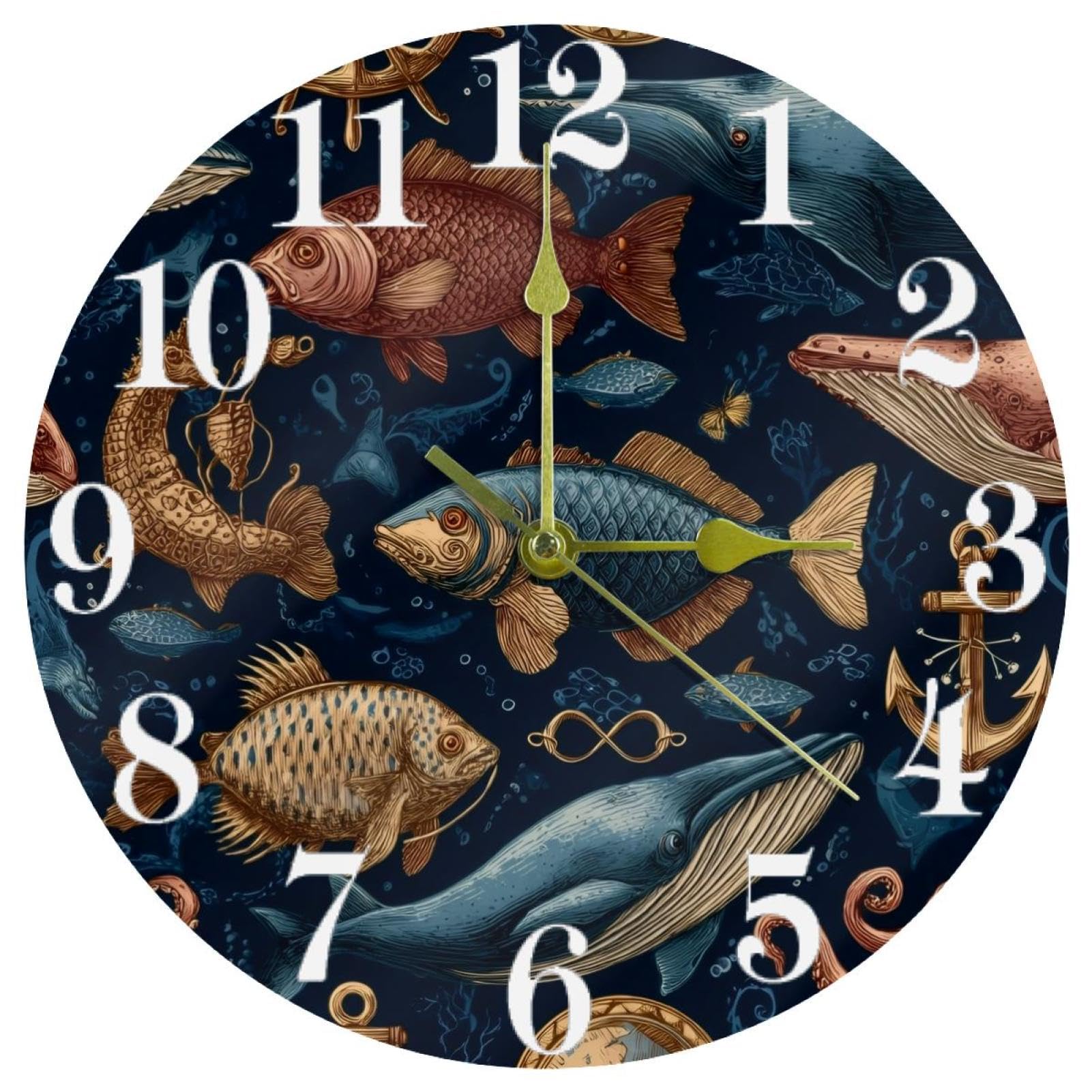 Horloge murale ronde silencieuse Ootopus fini le bruit du quartz dans la maison