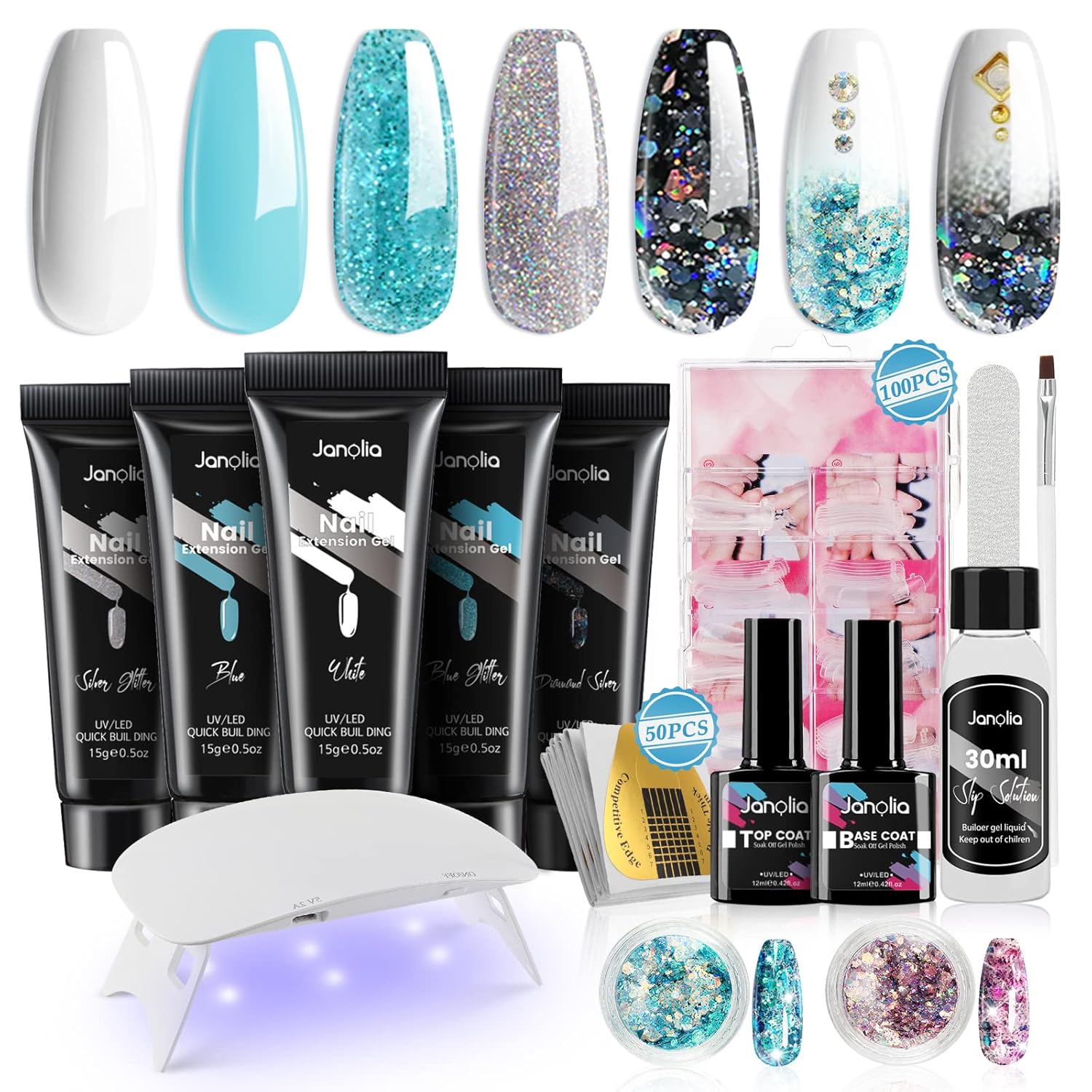 Janolia Nagelverlängerung Nagelgel Set für Nägel, Farben Nägel Gel Kit