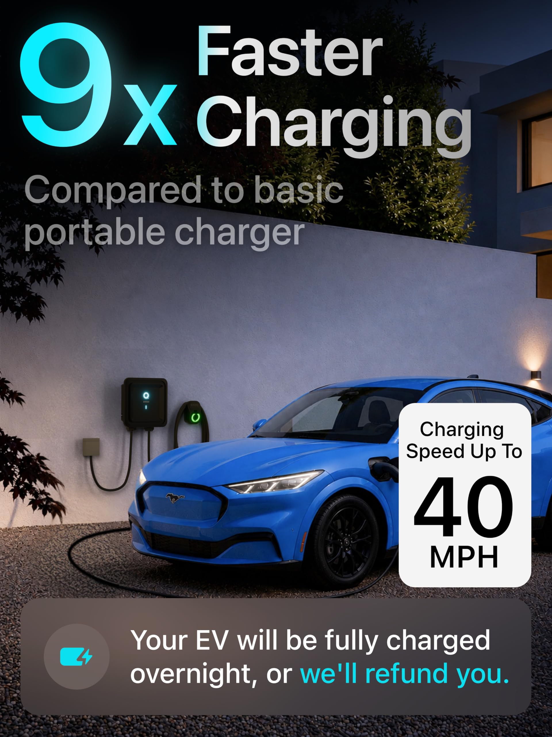 EMPORIA Level 2 EV Charger w/ J1772 Connector — 48 Amp, 240V WiFi Enabled Electric Vehicle Charging Station, 25ft Cable, Hardwired with Whip, White thumbnail 8