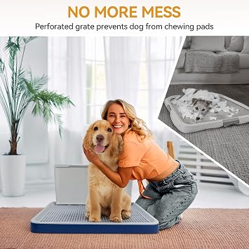 PAWISE Dog Training Pee Pad Holder Tray, Indoor Puppy Potty Pee Pad Floor Tray Dog Toilet, 24.8''X19.3', Large