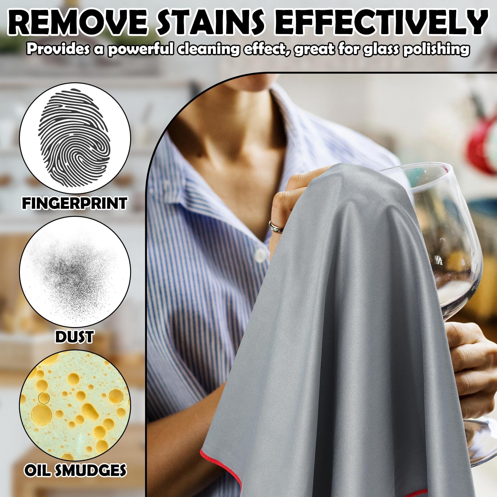 CYXZMYA 5 Paños Limpieza, Paños Limpieza Negros, 20 30 Cm