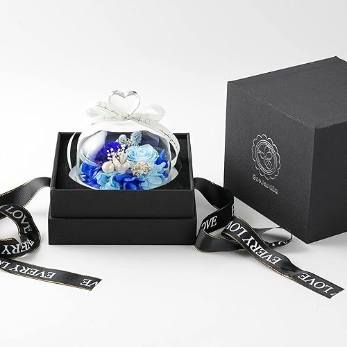 Miniatura 6 de 2 pequeñas rosas preservadas con iluminación LED, día de la madre, día de San Valentín, cumpleaños para familiares y amigos, caja de regalo