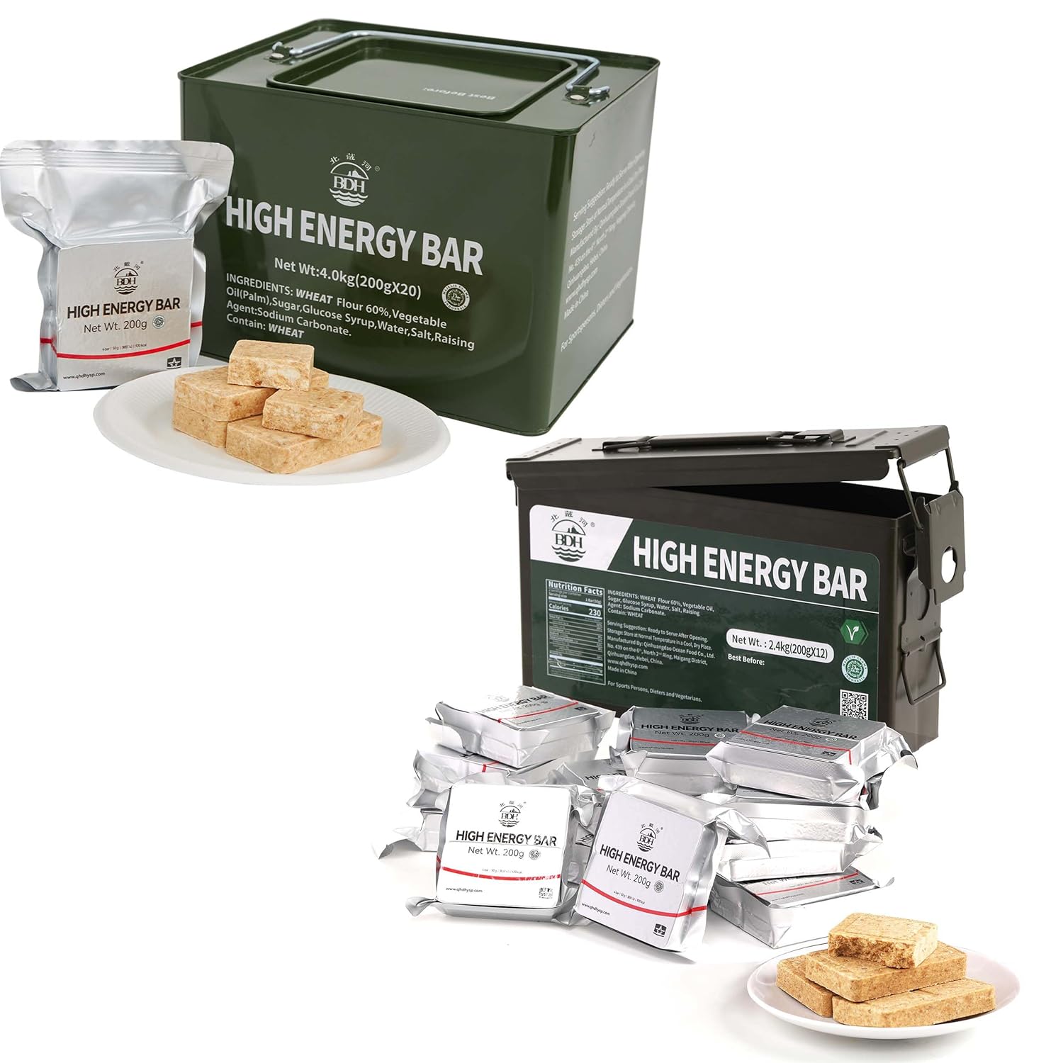 Tin Box Long Self Life 18400 Calorie Survival Tabs Perfect for Camping & Waterproof Metal Storage Box 9 Days Food Rations Supply