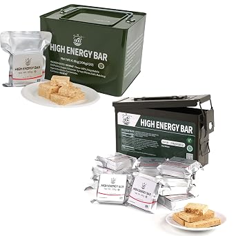 Tin Box Long Self Life 18400 Calorie Survival Tabs Perfect for Camping & Waterproof Metal Storage Box 9 Days Food Rations Supply