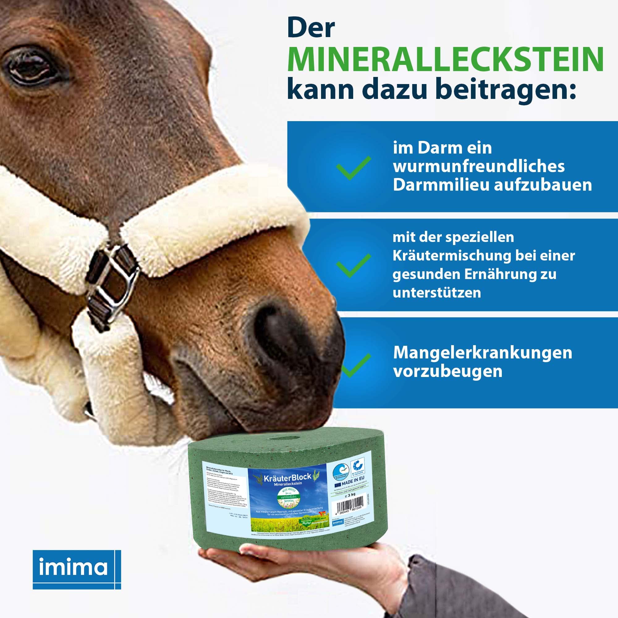 Mineral Lick Horse Herb Lick Salt Lick Set 2 x 3kg - Pietre per leccare il sale per cavalli, pecore, capre, selvaggina e bestiame - Pietra minerale per leccare il sale