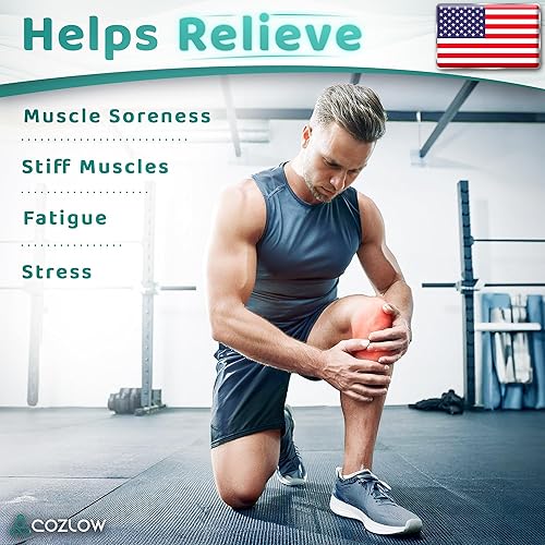 Miniatura 3 de COZLOW Barra de rodillo muscular - Verde - Herramienta de masaje corporal con 6 rodillos y asas antideslizantes para masaje de tejido profundo y