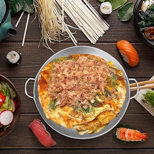 Miniatura 3 de Cabilock Plato de hierro forjado de alta temperatura redondo barbacoa bistec olla compacta y fácil de limpiar