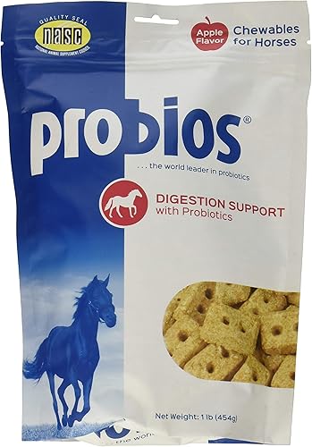 Paquete de 3 golosinas probióticas Probios para caballos, sabor a manzana, 1 libra cada uno