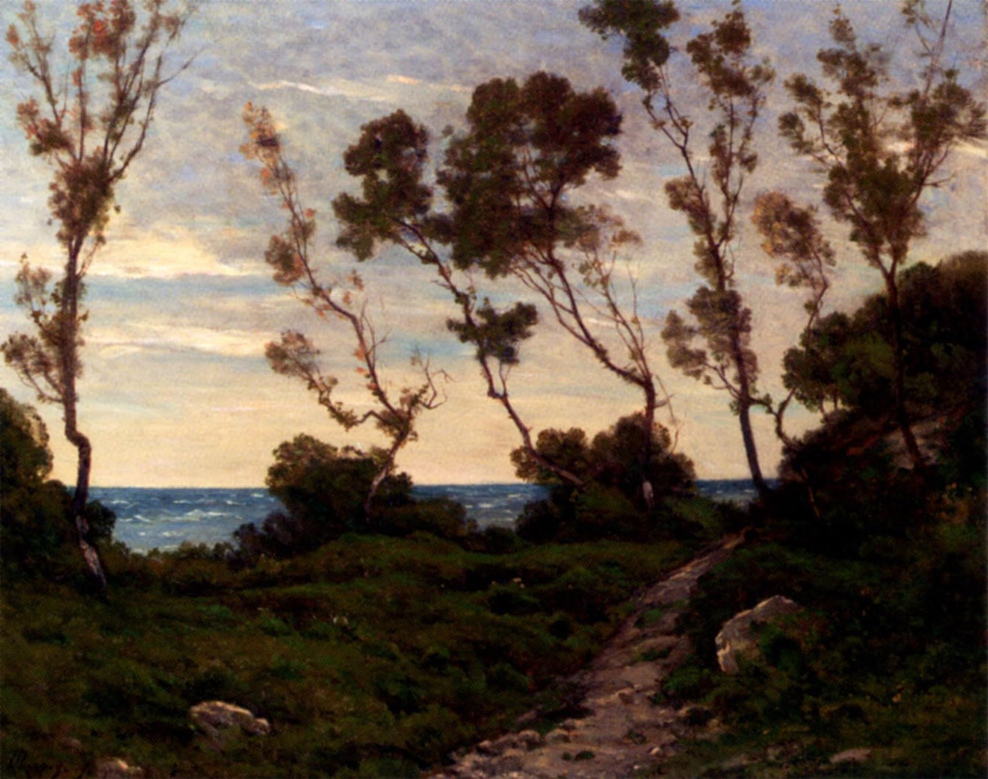 POSTERIIk Vintage Print Pop Art Landscape Artwork Path To The Sea Henri- Harpignies Art Prints for Office Home Decor 60x90cm