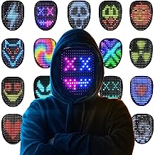 Gootus Led Mask Halloween Costume for Kids Adults, Face Transforming Light up Mask with Gesture Sensing, Cool Toys Great Gift for Birthday Costume Party Christmas