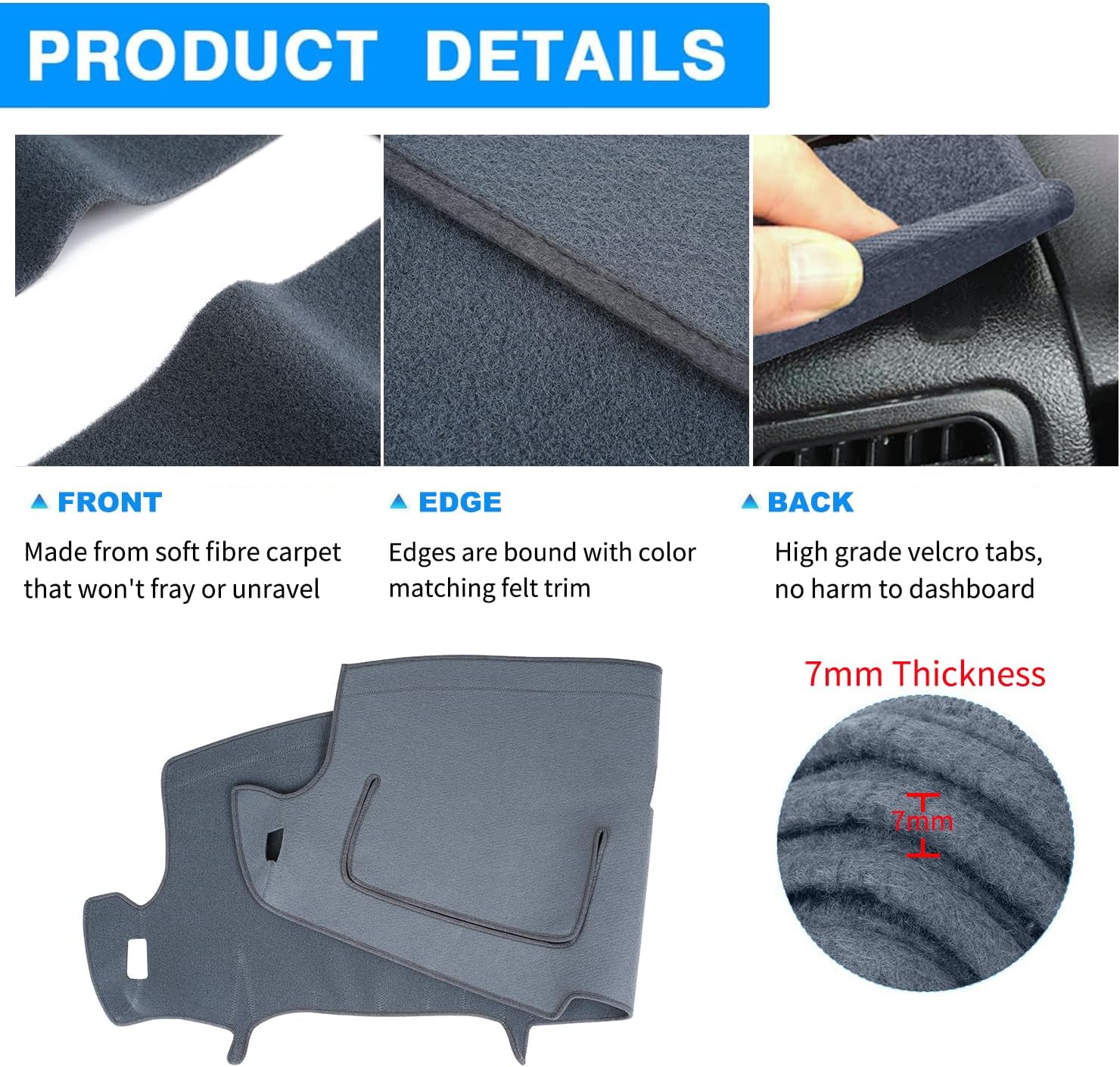 Dashboard Cover Dash Cover Mat Pad Custom Fit for Chevy Chevrolet Impala Caprice 1994 1995 1996 (Dark Gray)