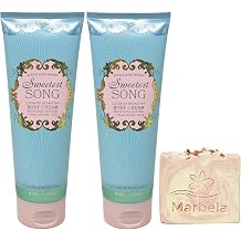 Bath & Body Works Sweetest Song 2 Pack Body Cream Bundle with a Himalayan Salts Springs Bar Soap - Full Size