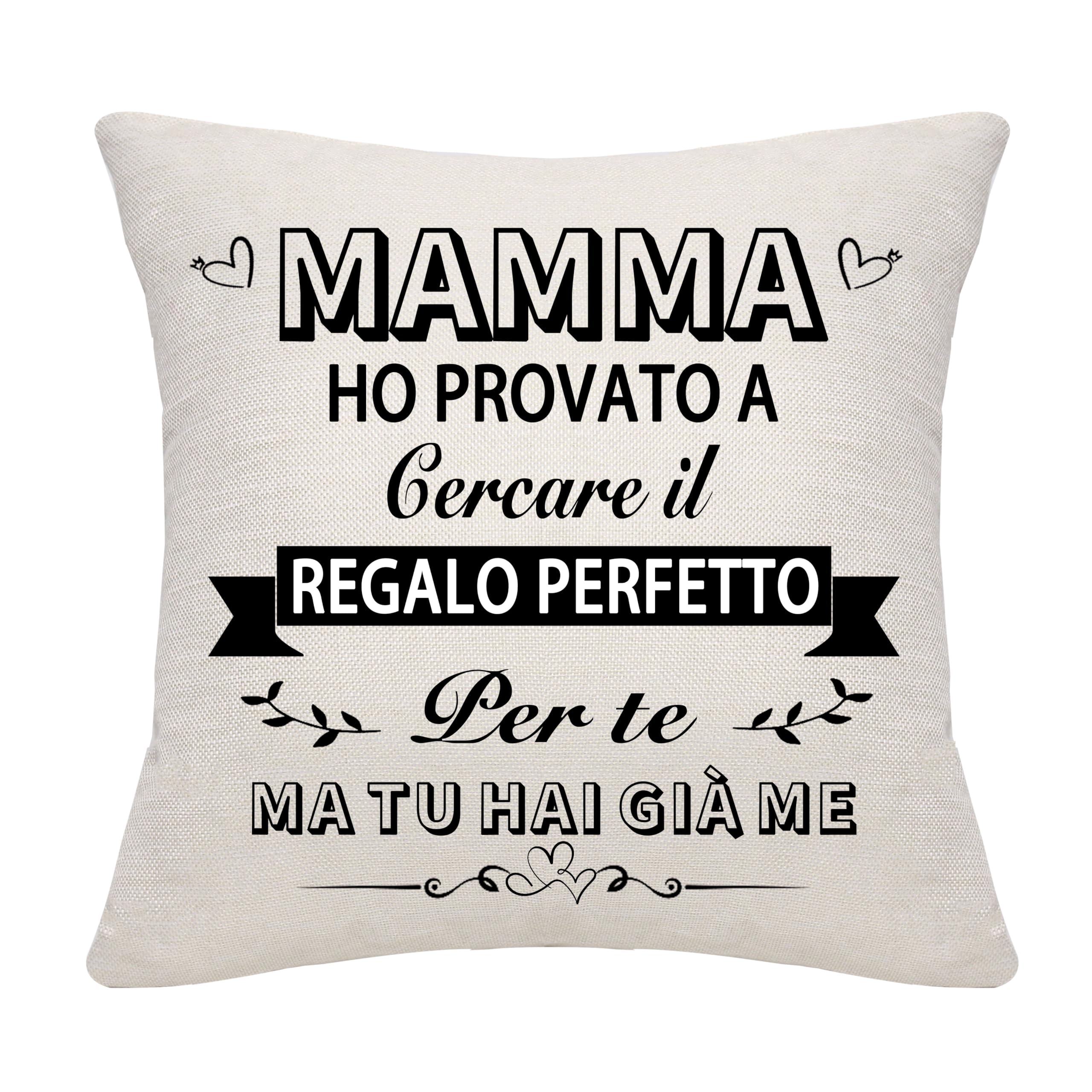 Bommex Regalo per la festa della mamma Divertente copricuscino per la mamma da Figlia Figlio Mamma Regalo di compleanno Regalo di Natale (mamma)