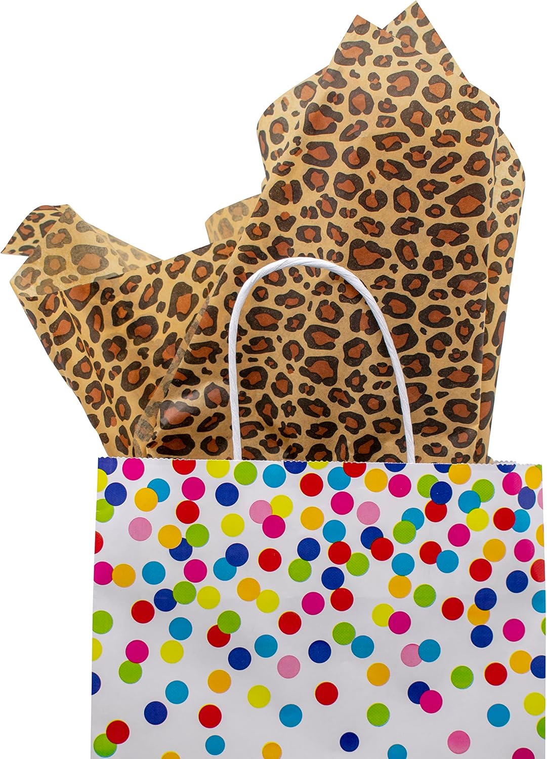 Made in USA 50-Sheet Animal Print Gift Tissue Paper Pack, 20" X 30" (Kraft Leopard Print)