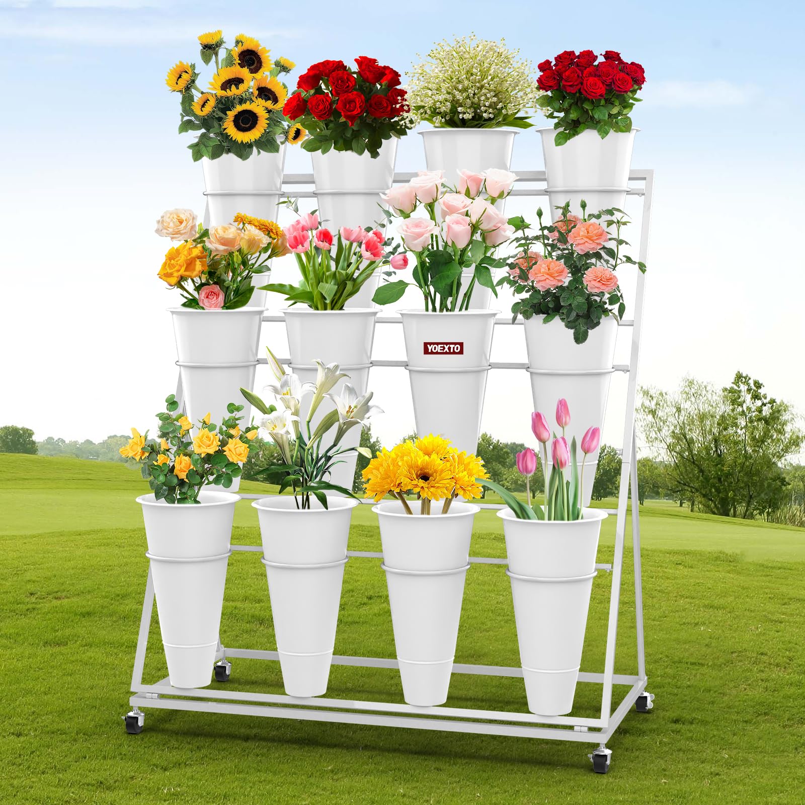 Amazon.com : YOEXTO 3-Layers Flower Display Stand with Buckets, 12