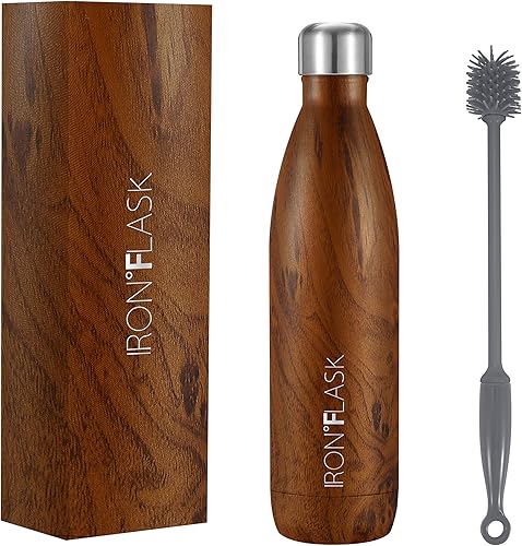 IRON FLASK - Botella de agua de hierro, estilo retro, 12 onzas, 17 onzas, 25 onzas, acero inoxidable aislado al vacío, frío y caliente, moderno, de