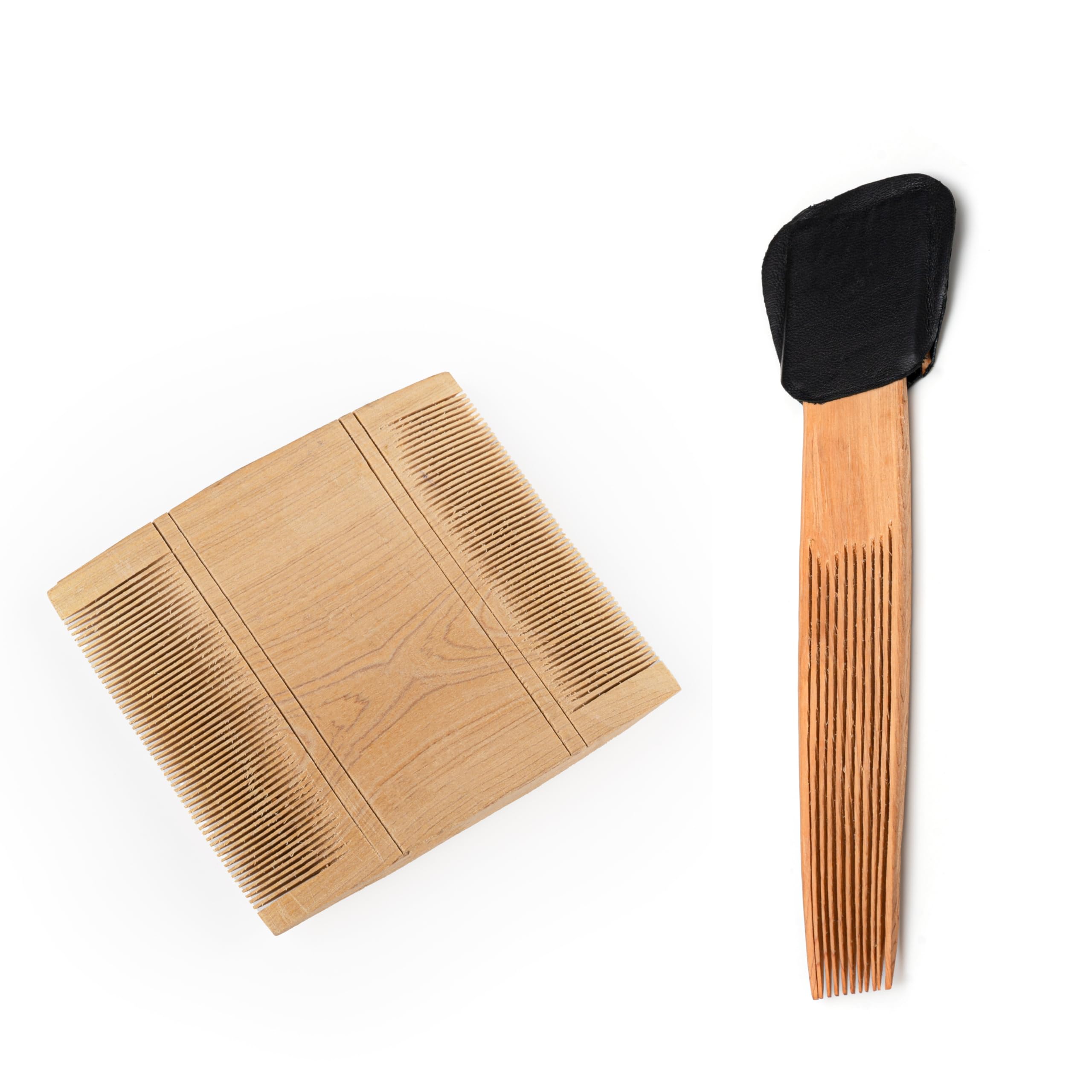 Wooden Fine-Tooth Lice Comb Combo Pack (2 Pcs) – Handmade Double-Sided Nit Combs for Hair | Natural Eerukuli Erukuli Eeroli for Lice, Nits, Eggs & Bugs Removal | 22cm & 9x9cm Sizes, Men Women Kids-image-12
