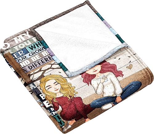 Miniatura 4 de Regalos de cumpleaños para hermana con texto en inglés To My Sister, manta personalizada con cambio de nombre de peinado, regalo de Navidad para el