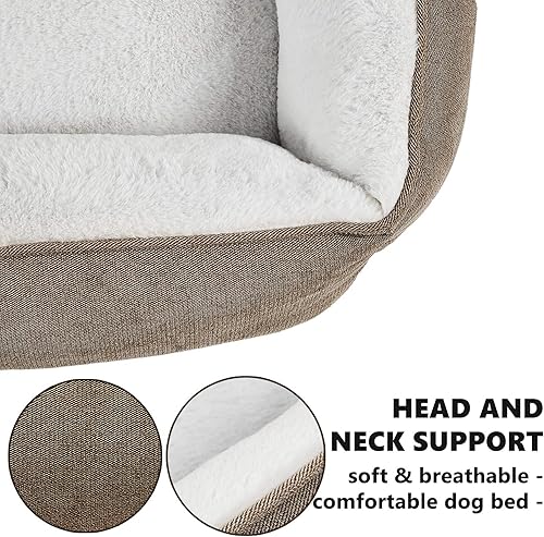 Vista 4 de ANWA - Cama para perro duradera, lavable a máquina, de tamaño mediano y cuadrada; cómoda cama para cachorros