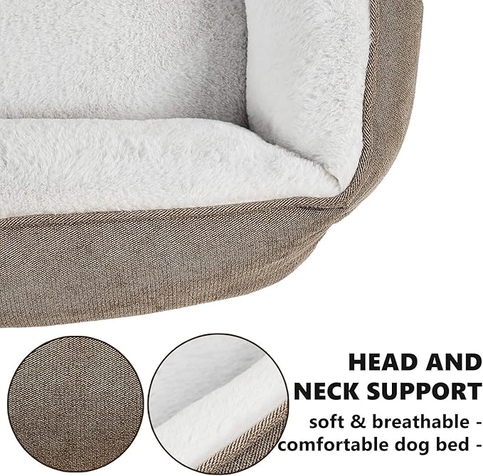 Cama Cuadrada para Perro Mediano Lavable a Máquina y Base Antideslizante miniatura 4