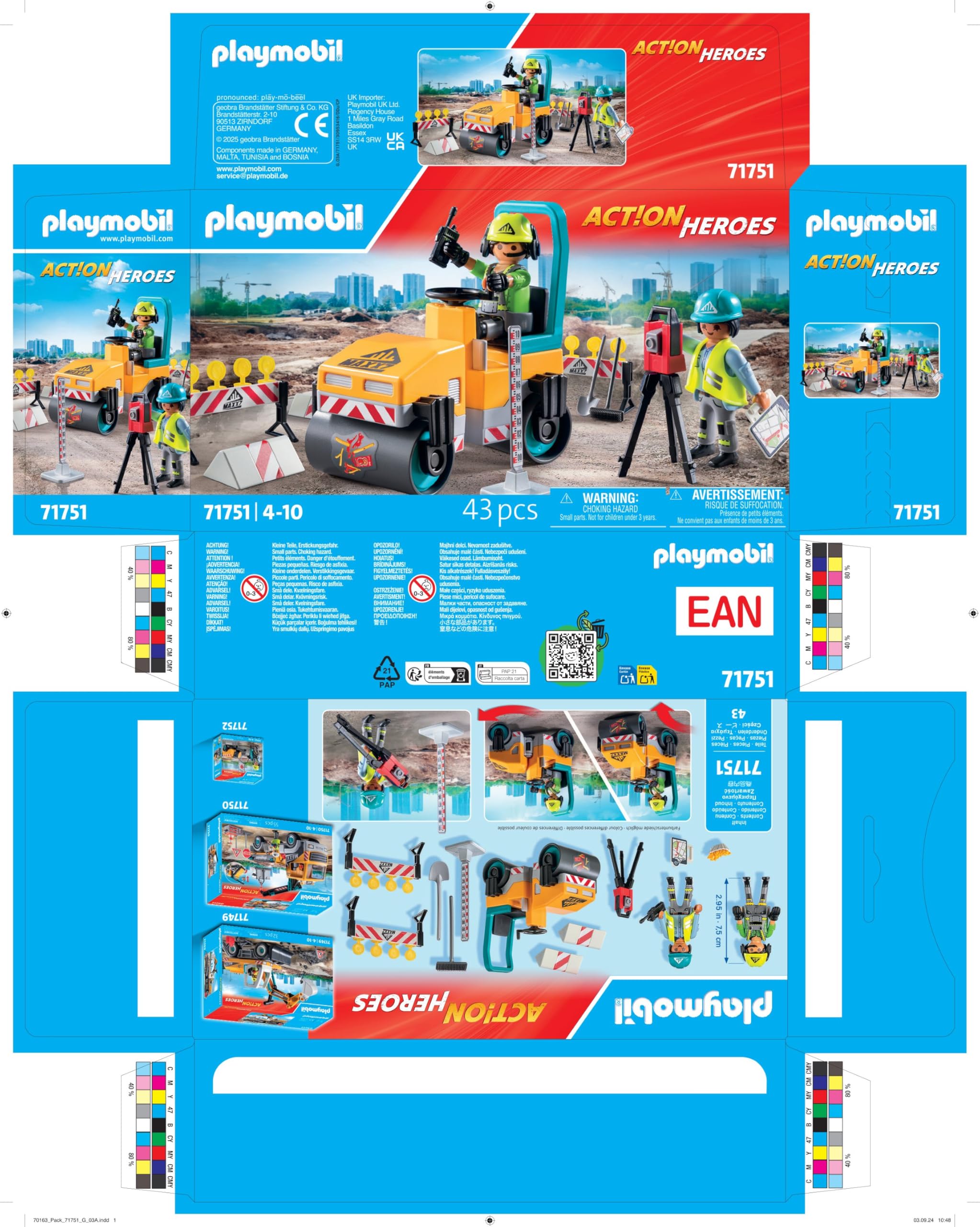 Amazon.com: PLAYMOBIL Road Construction Site Toy Child