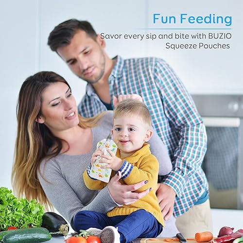 Miniatura 7 de BUZIO Bolsas de alimentos reutilizables, 12 paquetes de 5 onzas, bolsa de almacenamiento de alimentos para niños pequeños, bolsas para apretar con