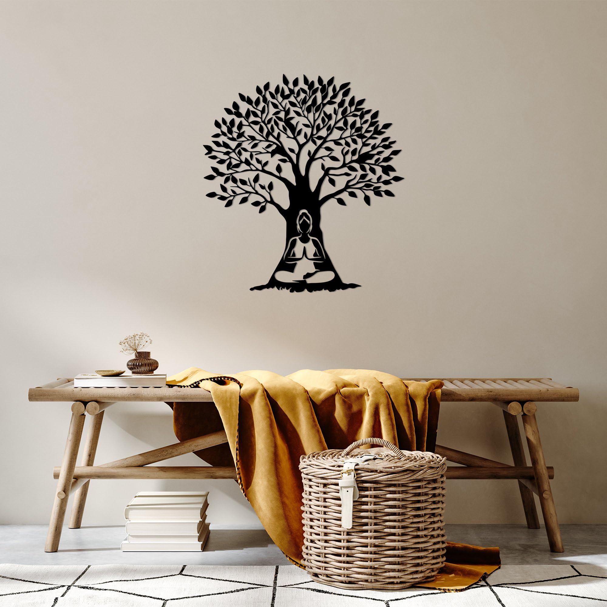 Stylish Black Decorative Metal Wall Accessory, 64 x 70 cm, 100% Metal, 1.5 mm Thickness, Perfect for Modern Home Decor & Unique Wall Art