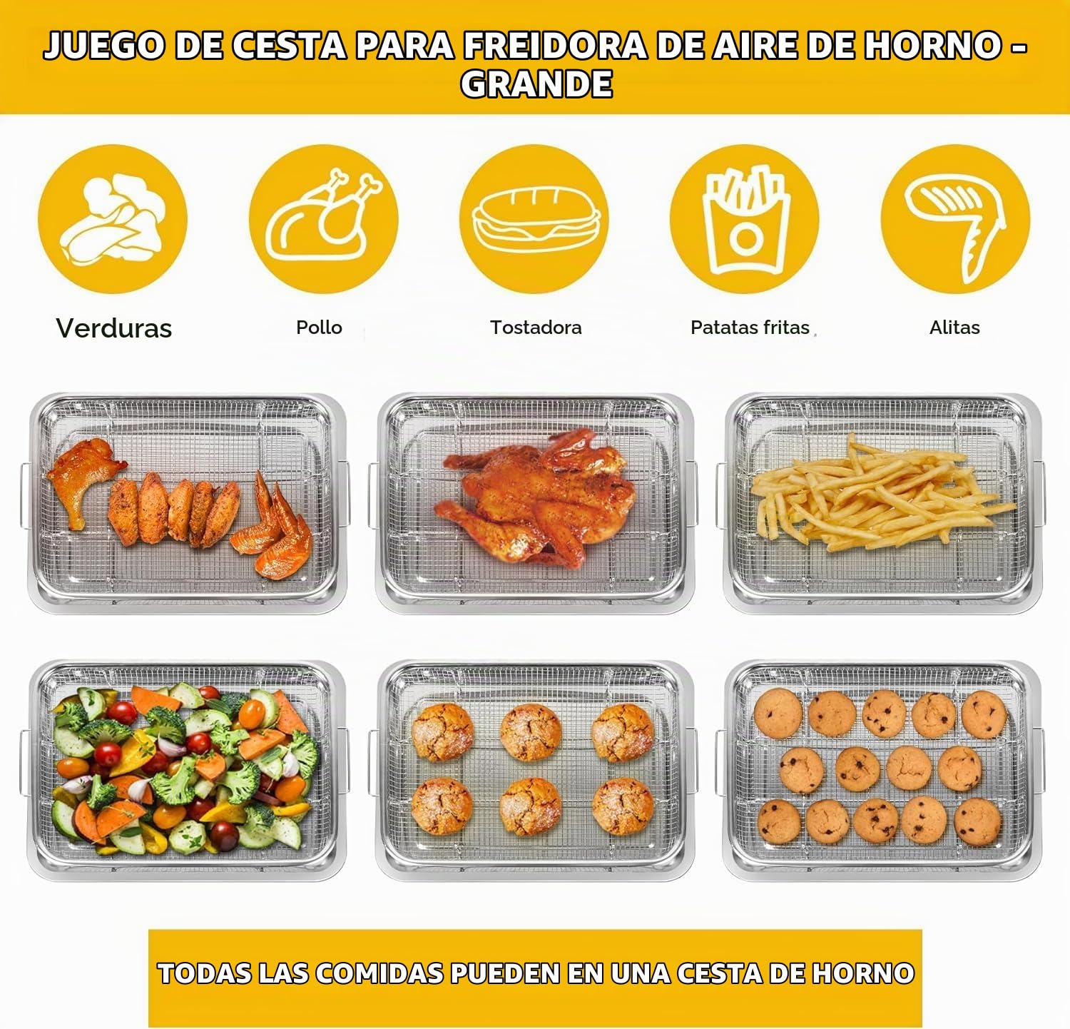 Bandeja de Horno de Acero Inoxidable con Rejilla de Enfriamiento | Bandeja para Hornear Galletas y Pasteles con Diseño Antiadherente, Resistente y Fácil de Limpiar para Cocina