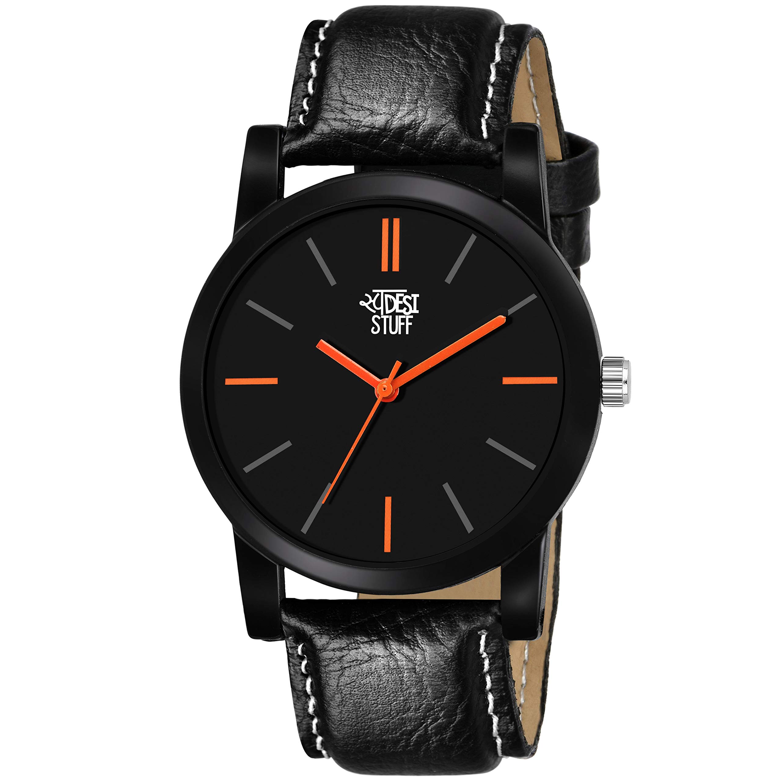 SWADESI STUFF Analogue Black Dial Leather Strap Watch for Men and Boy - SDS 21 (B083436G65) Amazon Price History, Amazon Price Tracker