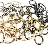 Vista 4 de YIXI-SBest 10 ganchos giratorios con cierre de langosta, clips de gatillo giratorios con anillo de llavero dividido plano y 8 cierres giratorios