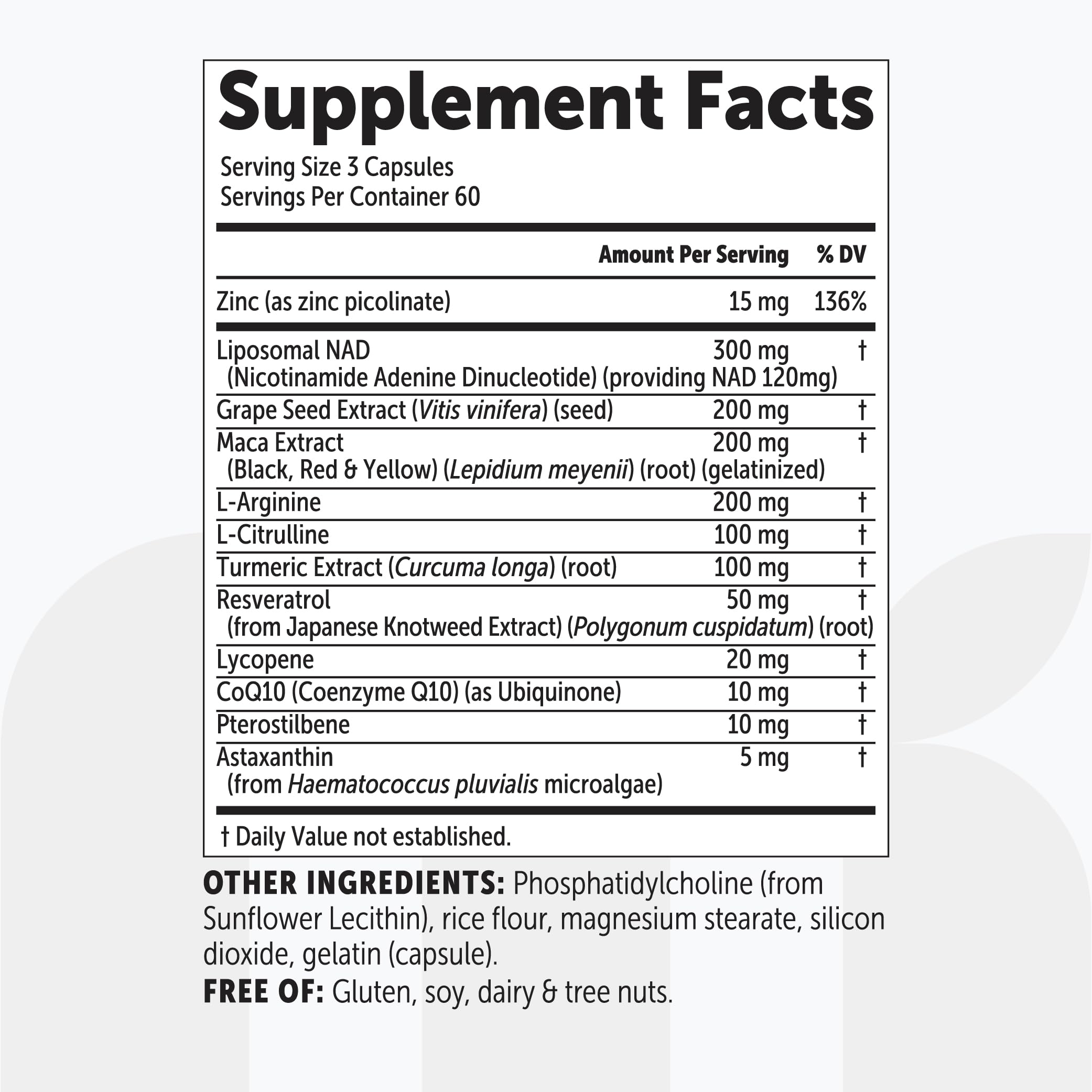 Micro Ingredients Liposomal NAD+ for Men, 180 Capsules | 12-in-1 NAD Resveratrol Supplement | Cellular Energy & Healthy Aging* | NMN Supplement Alternative | Non-GMO, Gluten Free — Amazon image 6