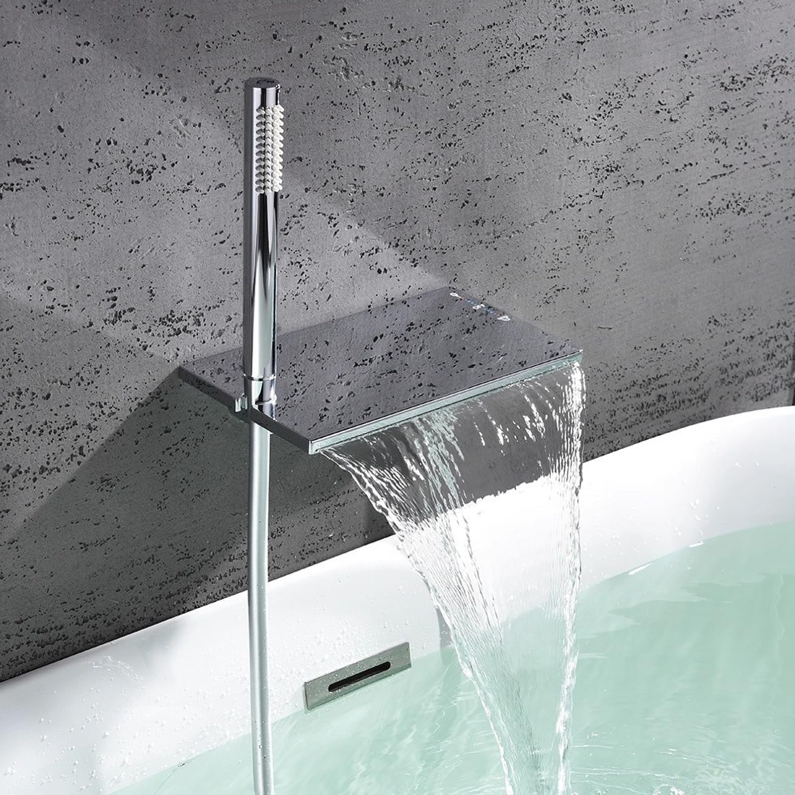 Robinet mitigeur à 2 modes avec douchette à main ensemble douche chrome baignoire