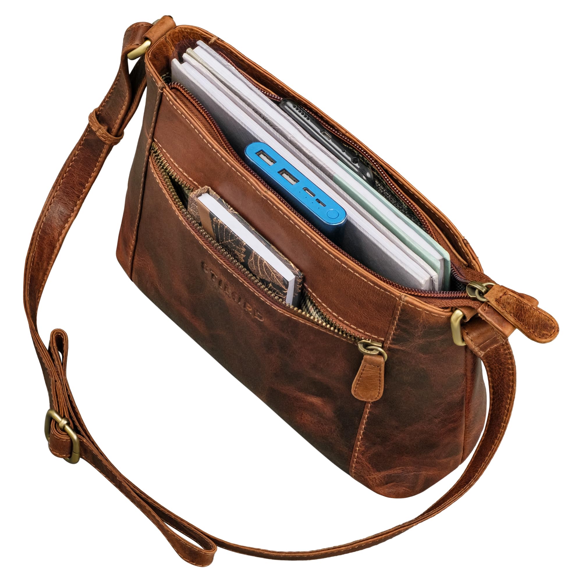 STILORD 'Peach' Bolso Bandolera Mujer Cuero Pequeño Bolsa Vintage Bolso de Mano Piel Pequeña