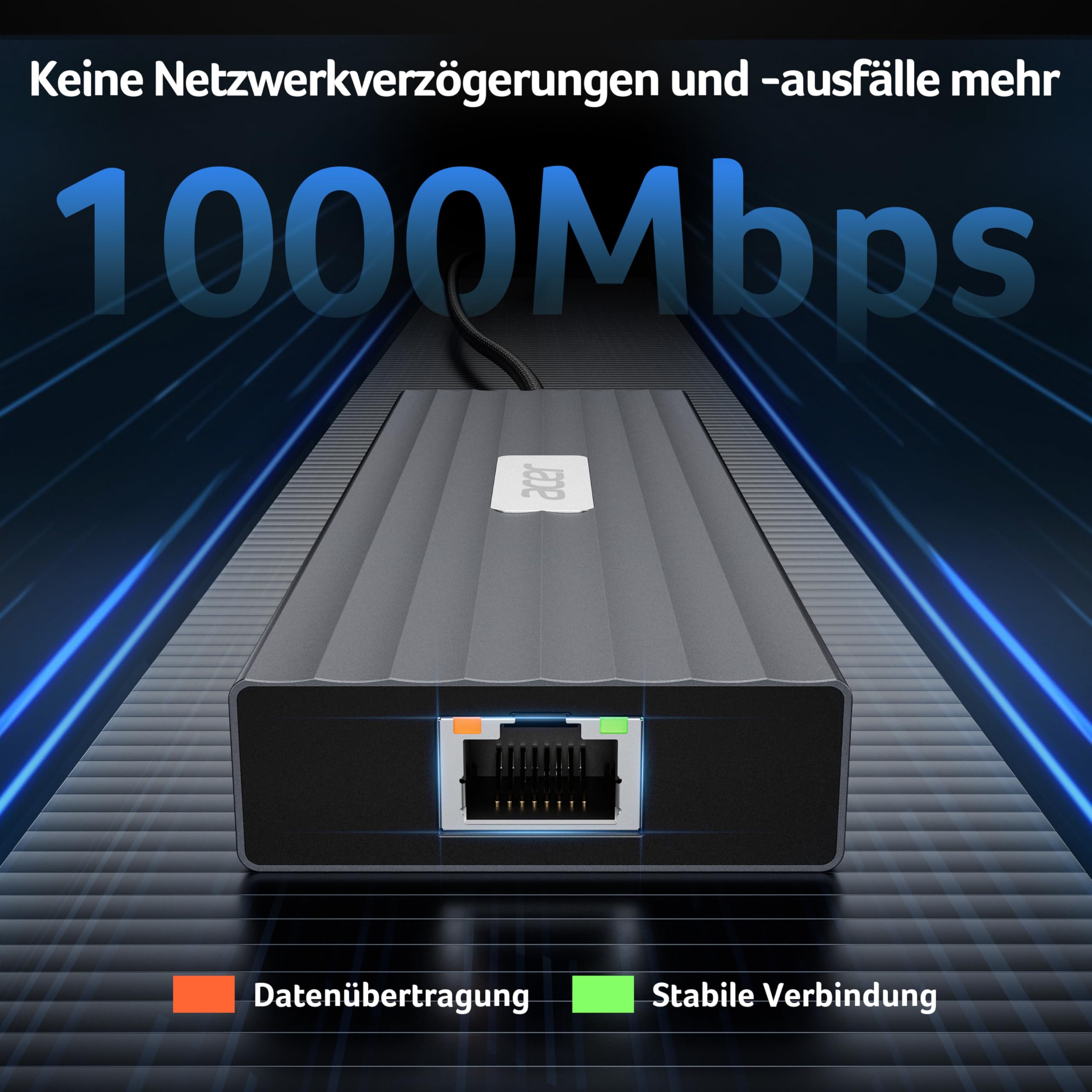 Acer USB C Docking Station 3 HDMI 4K@60Hz, 13IN1 Triple Display Hub 10Gbps | Typ-C auf 10Gbps USB-A+2C, 5Gbps USB-A, 1Gbps Ethernet 100W PD SD/TF Kartenleser Adapter für Surface,MacBook Pro,Dell,Laptop.