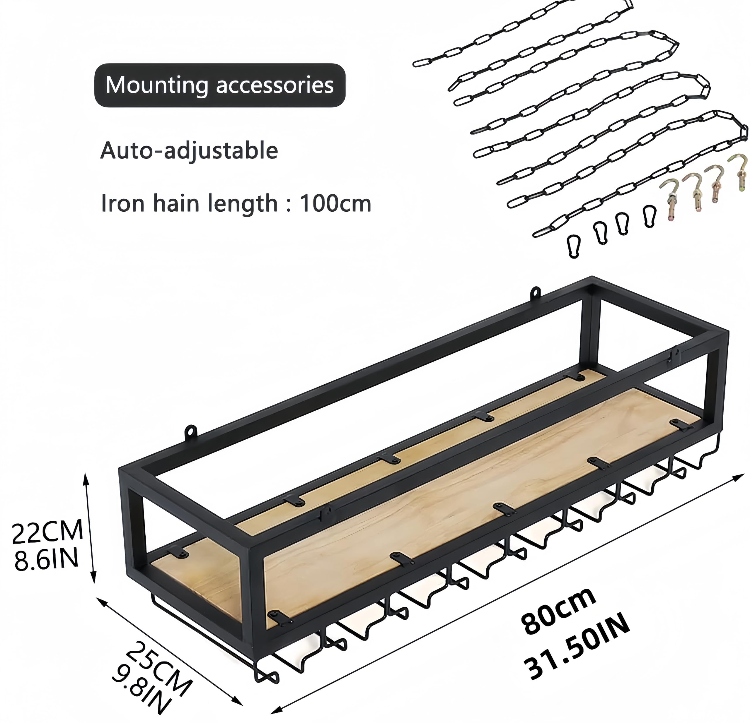 Touch of Class Bain Wall Mount Rack Gold