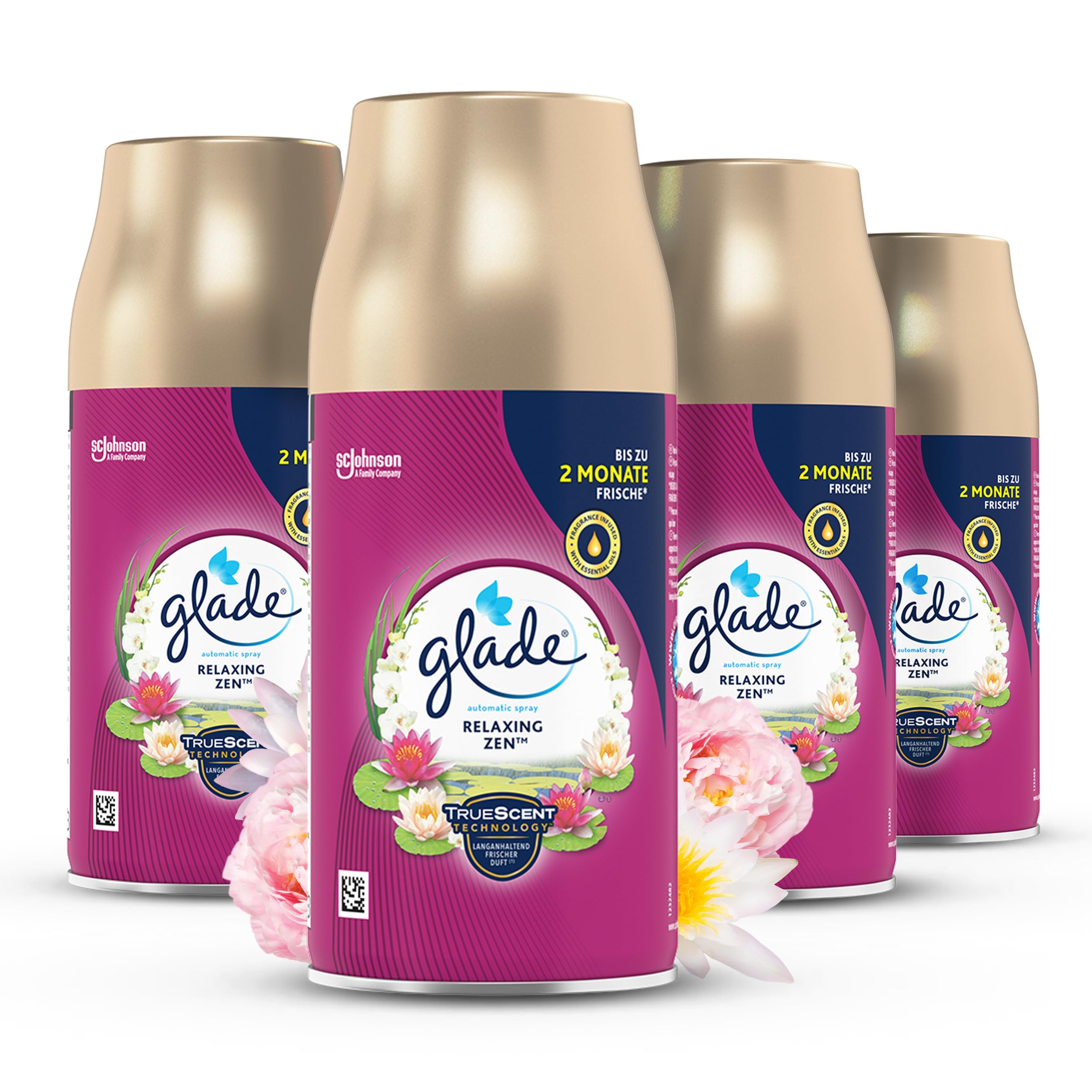 Glade Automatic Spray Nachfüller, Raumduft, Relaxing Zen, 4er Pack
