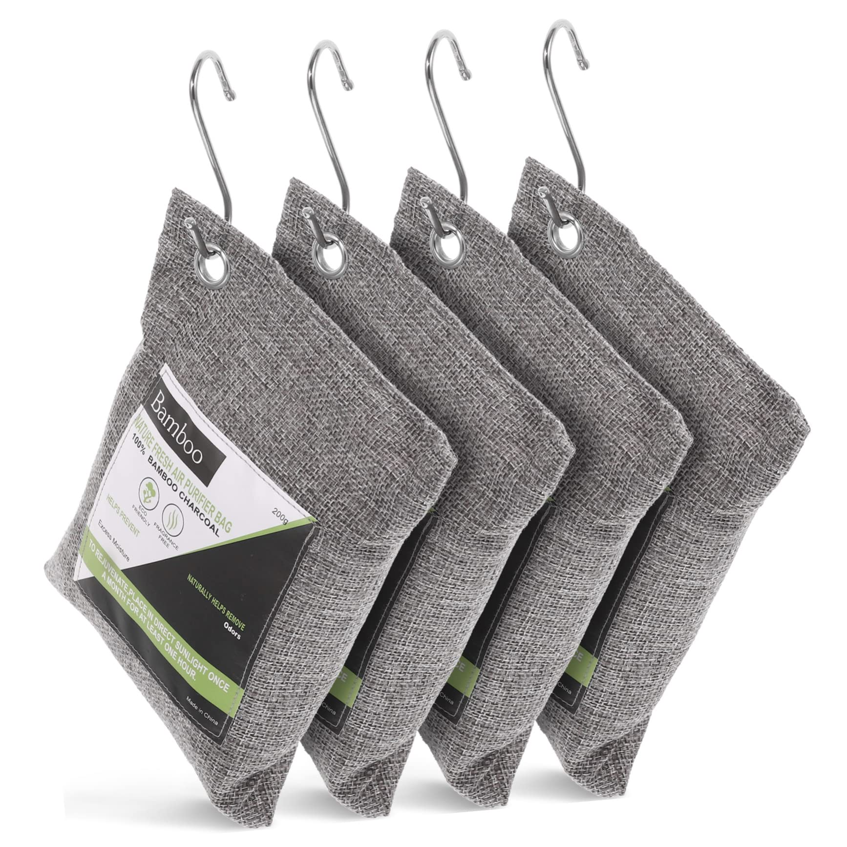 Sacchetti di Carbone Attivo in Bambù, Assorbi Odori