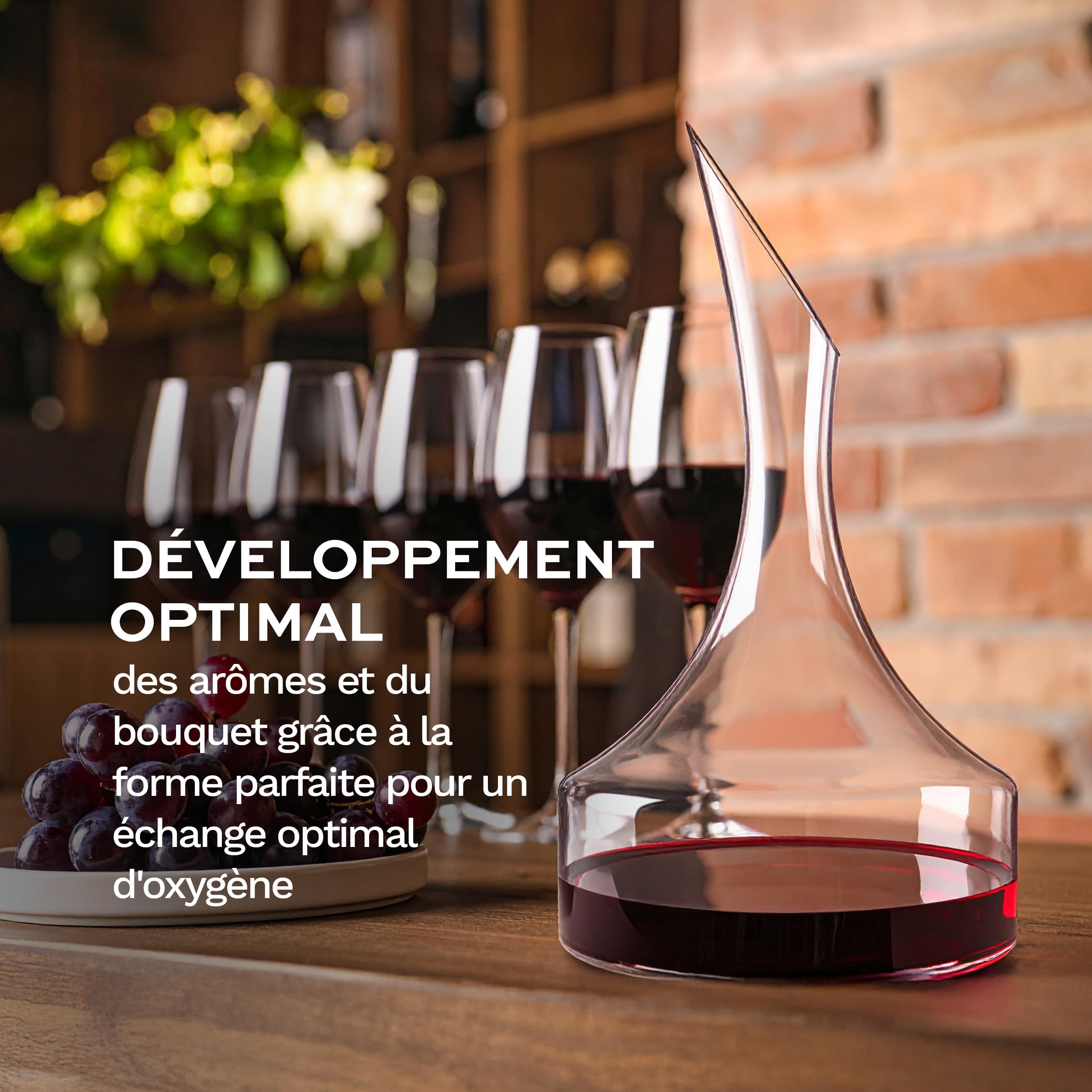 Stölzle Lausitz Décanteur Osorno Vulkanos 750 ml – Carafe élégante pour vin rouge avec développement optimal des arômes – Cristal soufflé bouche – Compatible lave-vaisselle – Cadeau pour amateurs