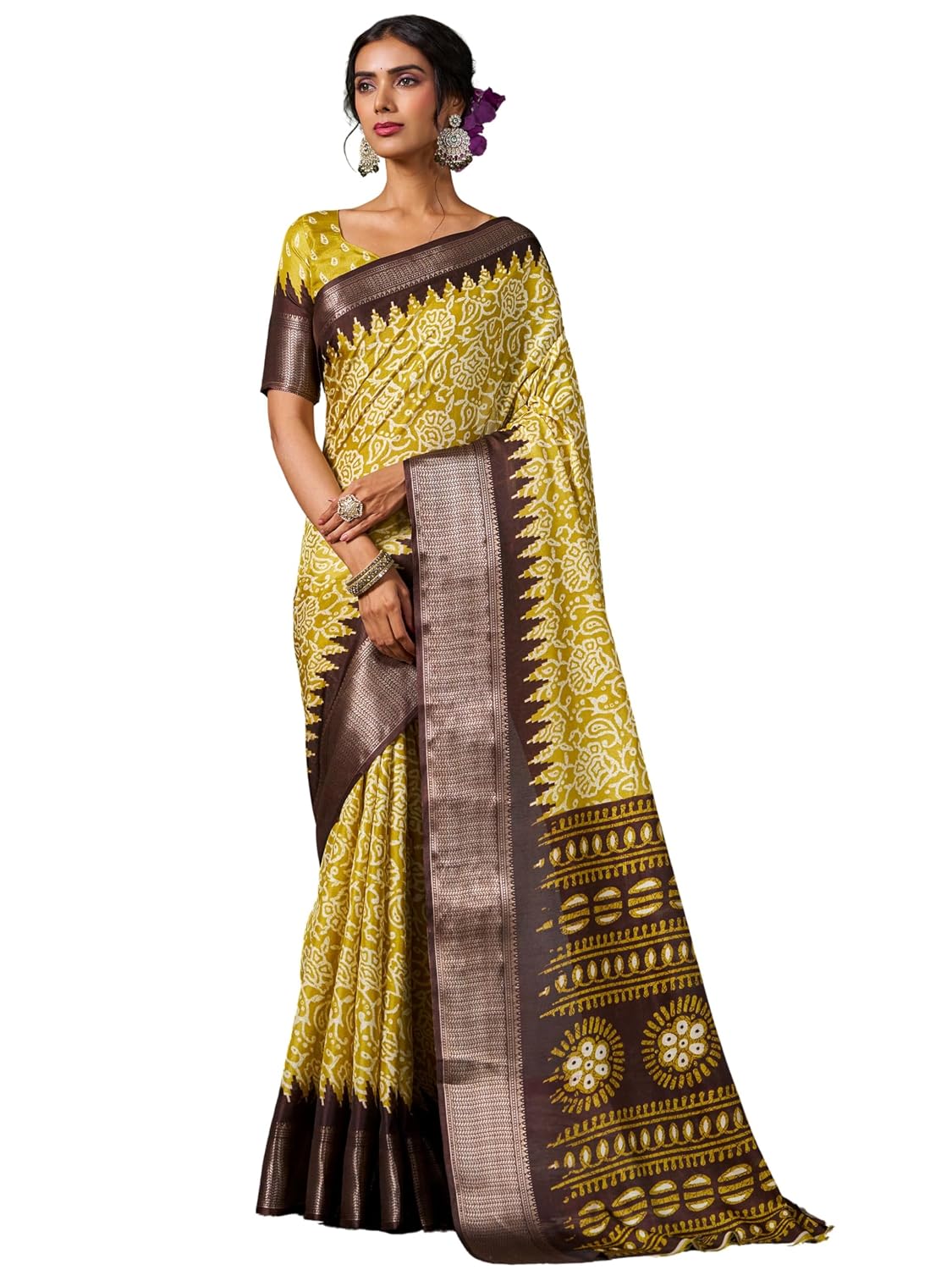 EthnicJunction Women's Printed Dola Silk Saree with Woven Zari Border & Blouse Piece - Review, Price and Buying Guide