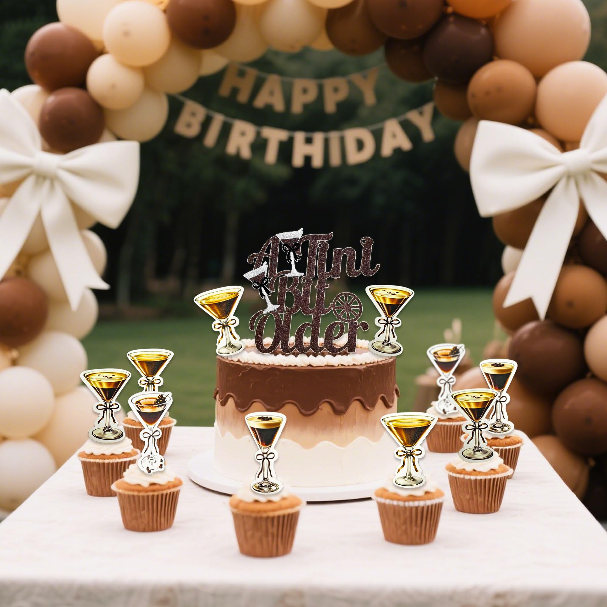 13PCS Espresso Martini Decor A Tini Bit Older Birthday Cake Decor Cupcake Muffin Topper Espresso Martini Birthday Decorations