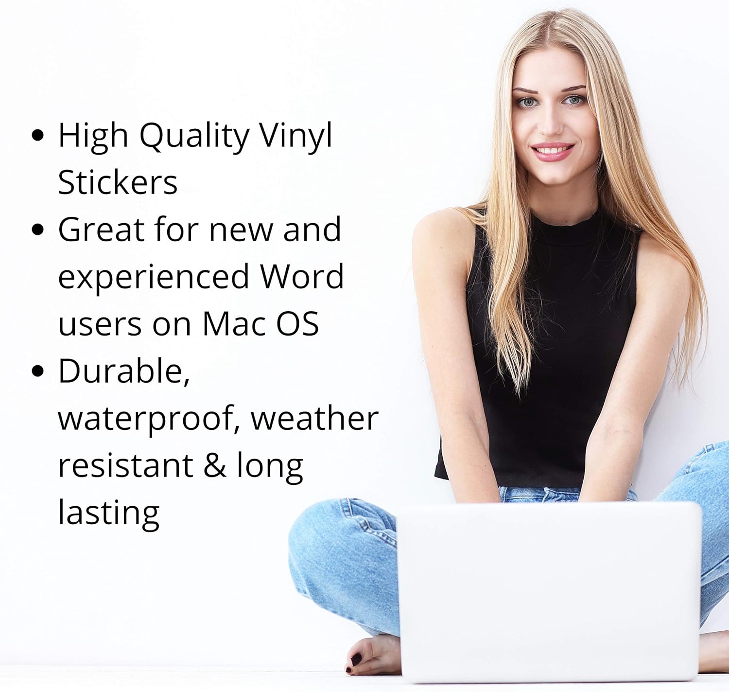 10 Pack Microsoft Word for MacOS Keyboard Shortcut Quick Reference Sticker - Work Smarter and Faster - Great for Learning Word on MacBook - Vinyl - Size 3" x 3" for Any MacBook Size