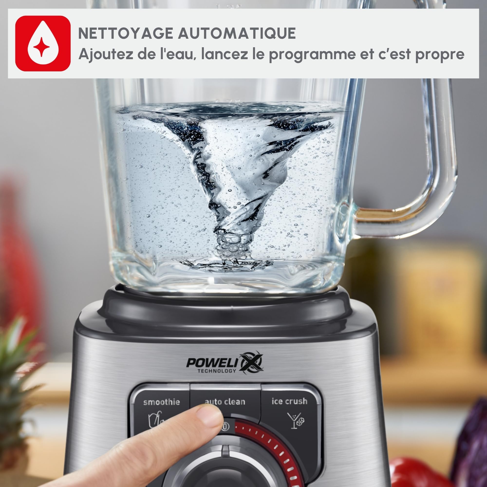 Moulinex Perfect Mix + LM811D10 - mikser 1200 W, glazurowana stal nierdzewna, podświetlany regulator prędkości, 3 programy, tryb ręcznego i automatycznego czyszczenia