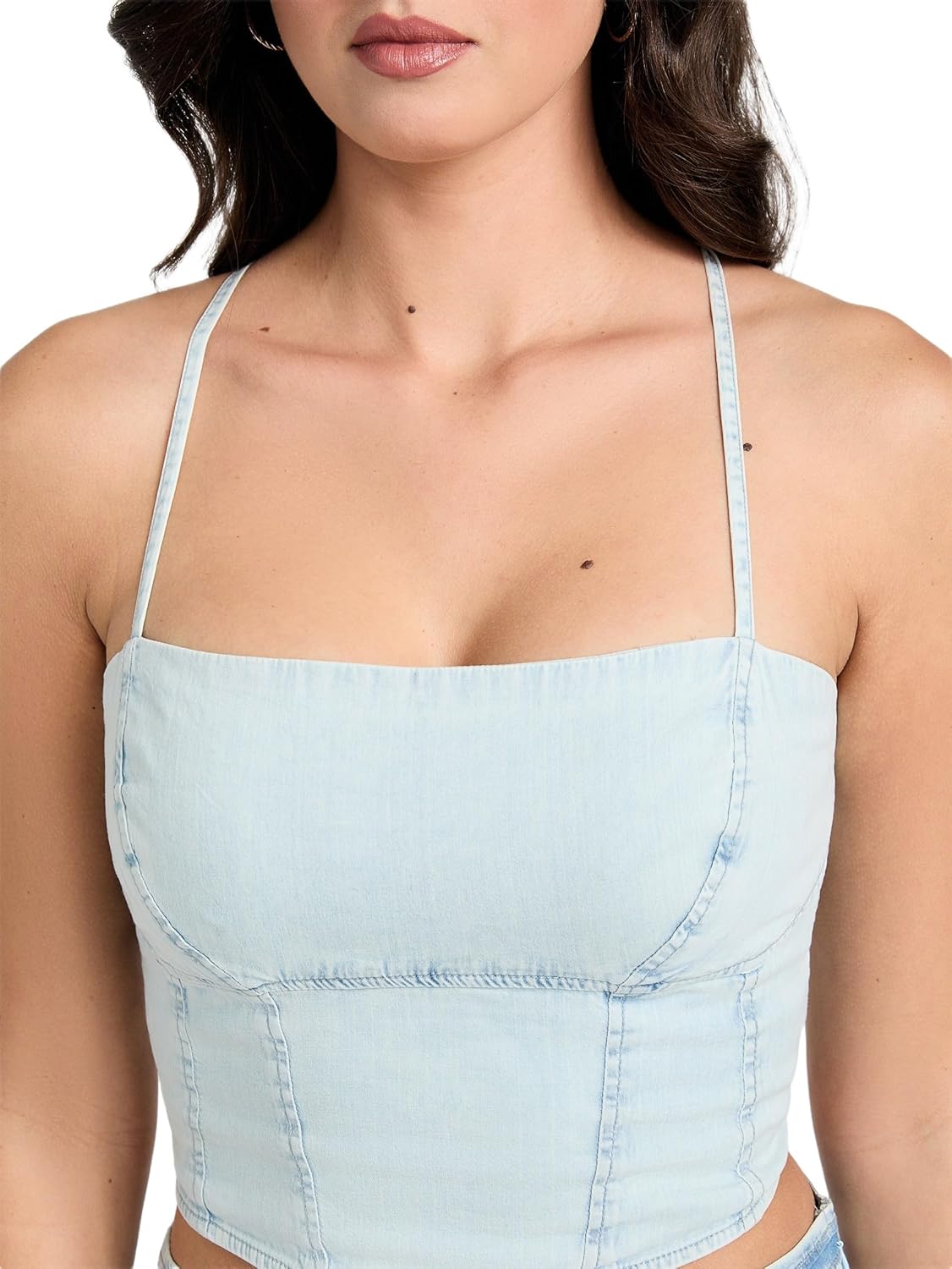 GUESS Womens Sleeveless Niki Crop Top - Image 3
