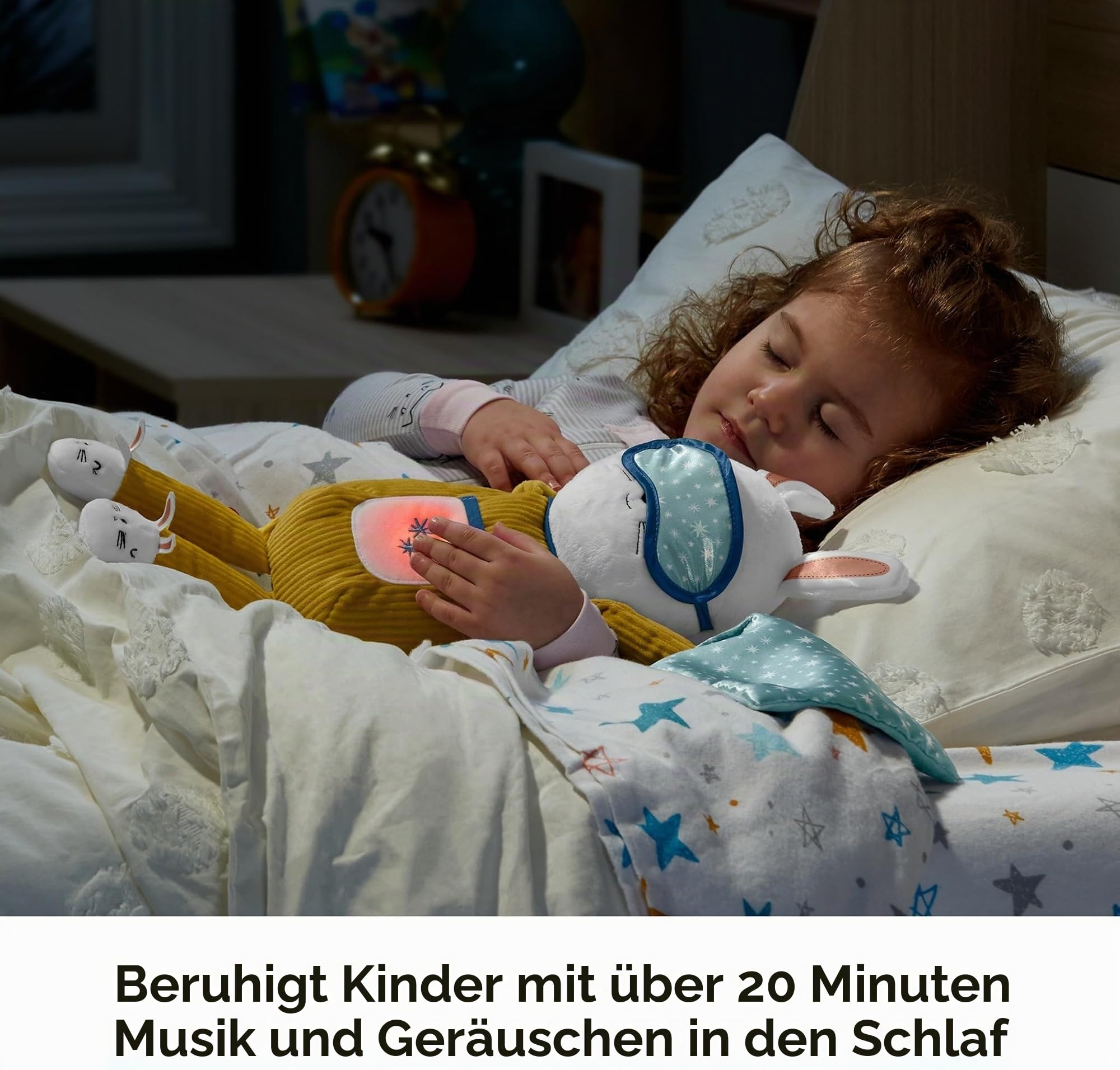 Fisher-Price GMN58 - Traumhäschen Schlafbegleiter, Plüschspielzeug mit Musik für Kleinkinder, mit Schlaftraining, Lichtern und Geräuschen, Babyspielzeug ab 18 Monaten