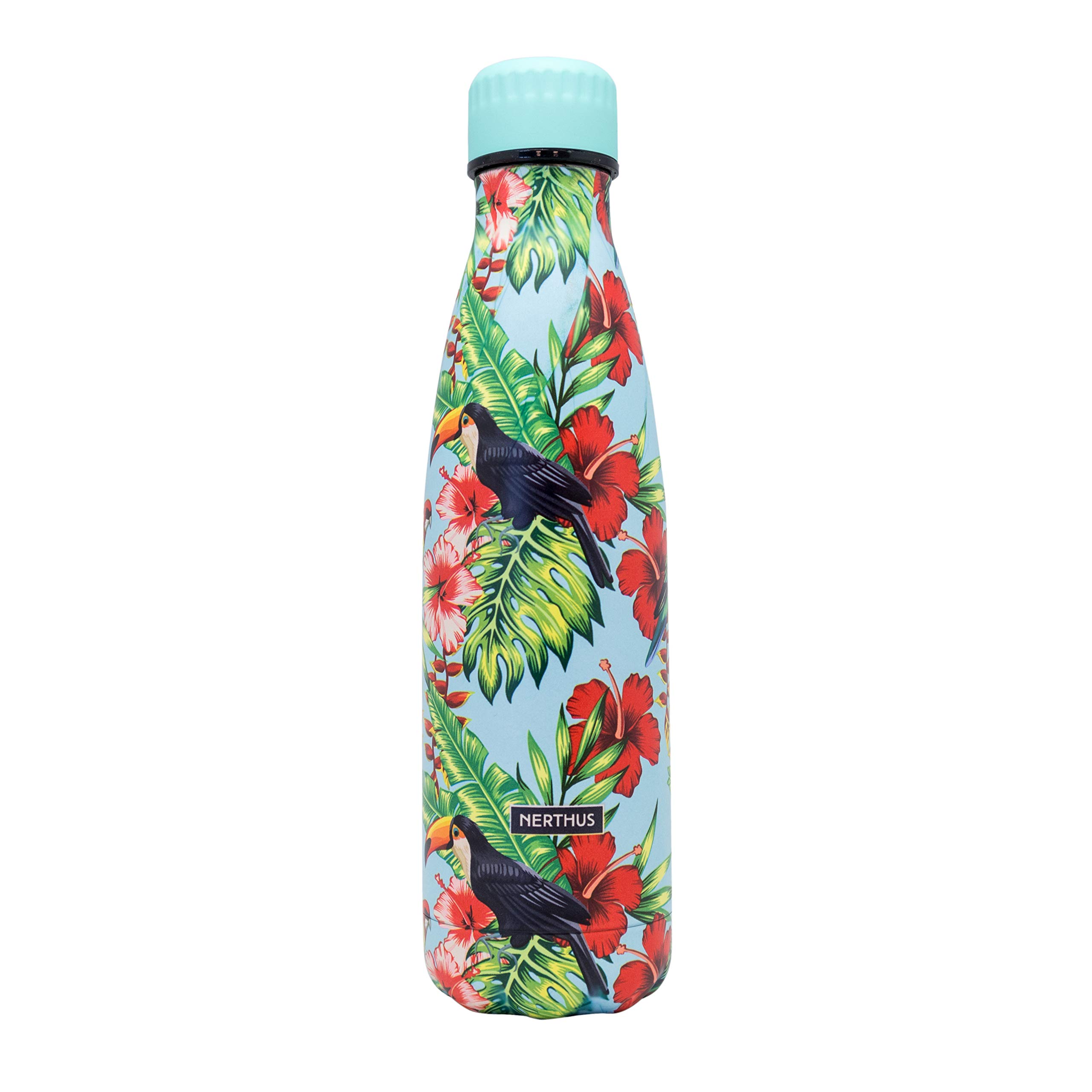Nerthus FIH 614 Termo Doble Pared para frios y Calientes Diseño Turquesa de Acero Inoxidable 350 ml Libre de BPA, Tapon Hermético, 18/8 — view 28
