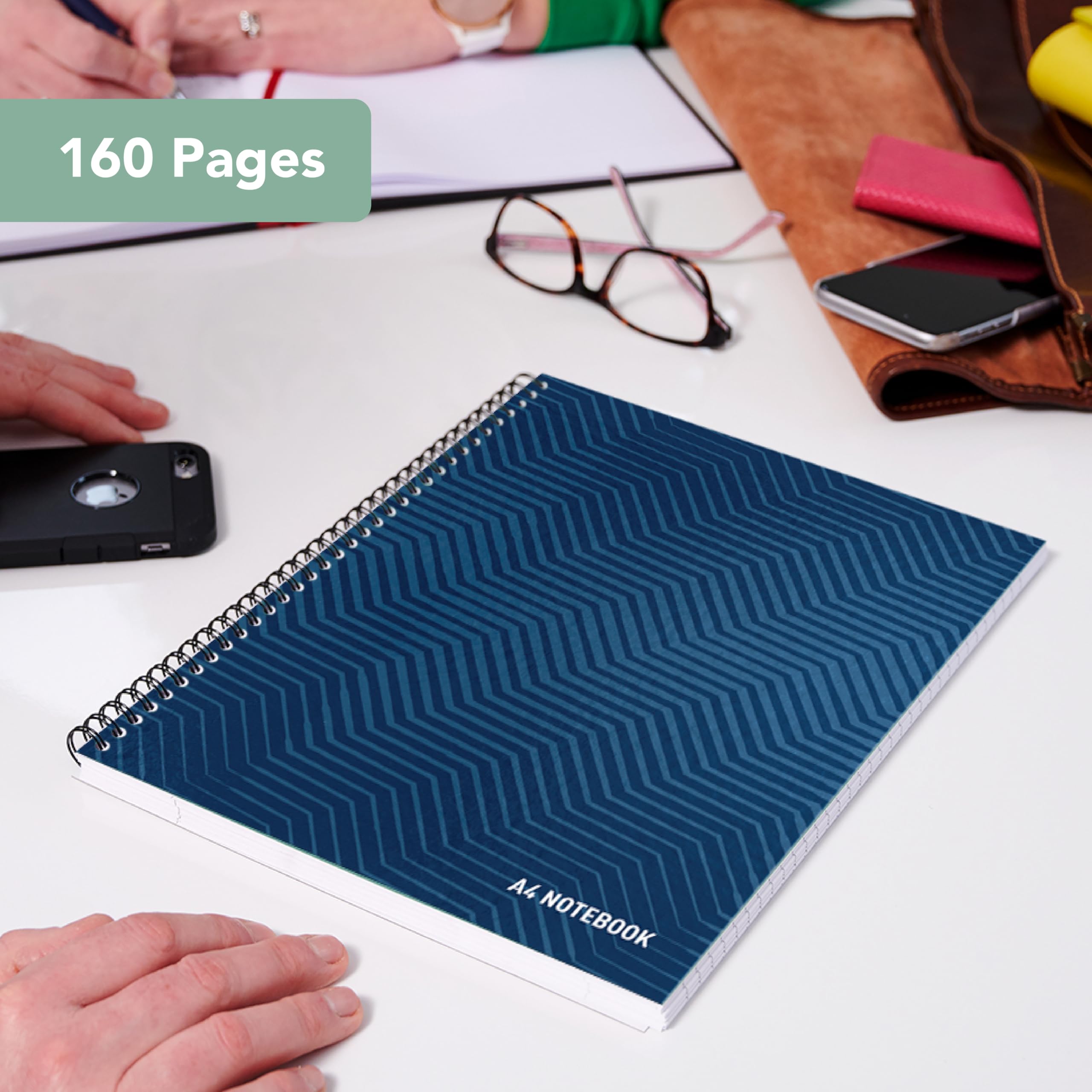 SUMMIT Quaderno a righe con copertina rigida, formato A4, 160 pagine, confezione da 10