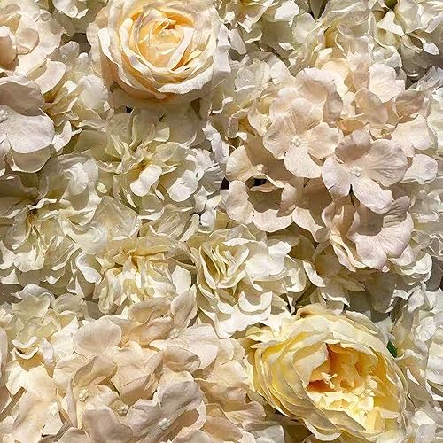 Vista 137 de 20 paneles de pared de flores artificiales, decoración de pared de 24 x 16 pulgadas, paneles decorativos de flores de hortensias para el hogar, 20